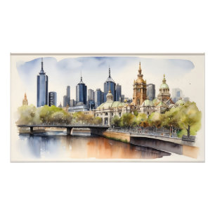Melbourne waterverf kunst foto afdruk