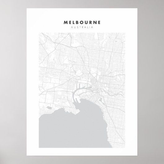 Melbourne White City Map Poster (Voorkant)
