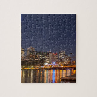 Melbourne' Yarra, rivier 's nachts Legpuzzel