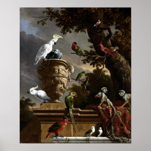 Melchior d'Hondecoeter The Menagerie Poster (Voorkant)