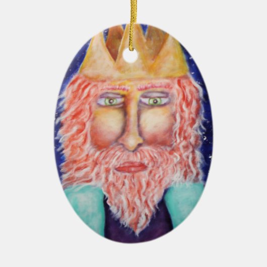 "Melchior" Drie kerstkunst Keramisch Ornament (Voorkant)