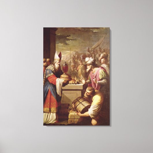 Melchizedek Offering Brood en wijn Canvas Afdruk (Voorkant)