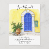 Melding verhuis naar voordeur Thuis Ben verhuisd Aankondigingskaart (Voorkant)