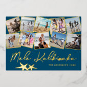 Mele Kalikimaka 10 Photo Collage Foil Carte de vac (Recto)