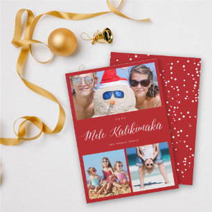 Mele Kalikimaka 3 Foto Collage Eenvoudig Kerstfees Feestdagenkaart