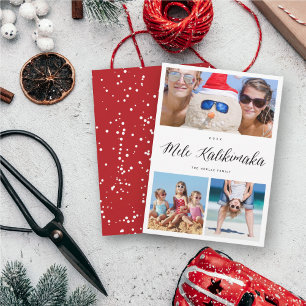 Mele Kalikimaka 3 Foto Collage Eenvoudig Kerstfees Feestdagenkaart