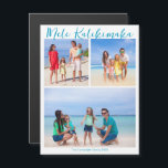 Mele Kalikimaka 3 Photo Beach Magnet de Noël<br><div class="desc">Chic personnalisable plage famille photo collage carte magnétique de Noël avec vos photos tropicales préférées au soleil et une lettre à l'intérieur. Ajoutez 3 de vos souvenirs préférés de vos vacances sur l'île à la côte à l'avant et un à l'arrière. Une belle carte magnétique côtière de vacances avec un...</div>