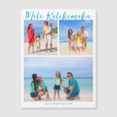 Mele Kalikimaka 3 Photo Beach Magnet de Noël (Devant)