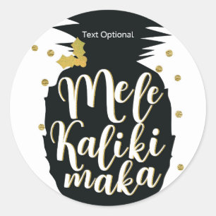Mele Kalikimaka Ananas Kerstmis Vakantie Aangepast Ronde Sticker