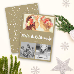 Mele Kalikimaka Brush 3 Fotocollage Feestdagenkaart
