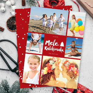 Mele Kalikimaka Brush 6 Fotocollage Feestdagenkaart