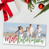 Mele Kalikimaka Brush Script Kerstfoto Feestdagenkaart