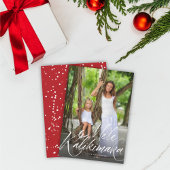 Mele Kalikimaka Brush Script Kerstfoto Feestdagenkaart