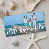 Mele Kalikimaka Brush Script Kerstfoto Feestdagenkaart