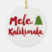 Mele Kalikimaka Brush Scriptkerstboom Foto Keramisch Ornament (Voorkant)