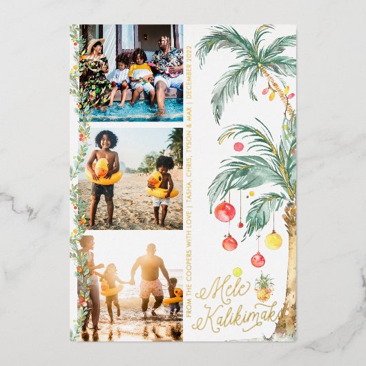 Mele Kalikimaka | Carte de collage photo de Noël (Recto)