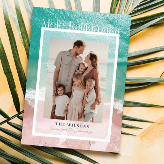 Mele Kalikimaka Carte photo de vacances en mer tro