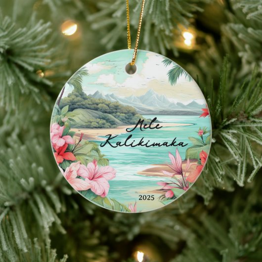 Mele kalikimaka Christmas Keramisch Ornament (Boom)