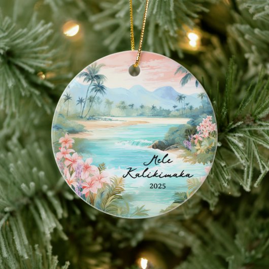 Mele kalikimaka Christmas Keramisch Ornament (Boom)