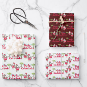 Mele Kalikimaka en Hawaiian Santas inpakpapier