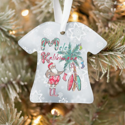 Mele Kalikimaka en Surfen Santa Ornament (Boom)