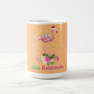 Mele Kalikimaka Flamingo Santa Kerstkersen Koffiemok