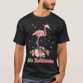 Mele Kalikimaka Flamingo Santa Kerstkersen T-shirt (Voorkant)