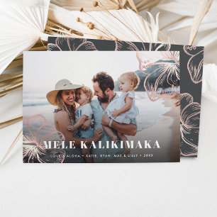 Mele Kalikimaka Foto Hawaiian Floral Feestdagenkaart