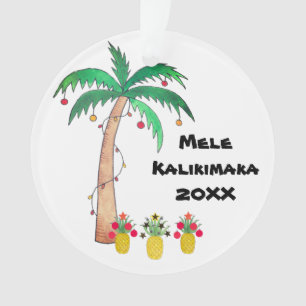 Mele Kalikimaka Foto Palm Tree Island - Kerstmis Ornament