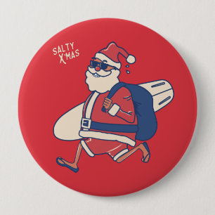 Mele Kalikimaka - Funny Santa Hawaiian Kerstmis Ronde Button 4,0 Cm