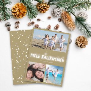Mele Kalikimaka Glow 3 Foto-collage Kerstmis Feestdagenkaart
