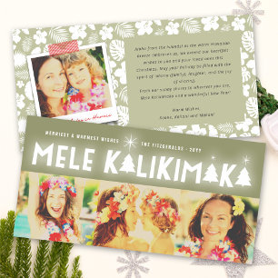 Mele Kalikimaka Glow Kerstmis 3 Foto Collage Feestdagenkaart
