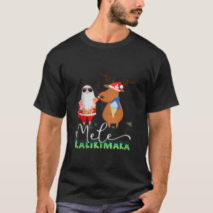 Mele Kalikimaka Grappige Kerst Retro Santa Reinde T-shirt