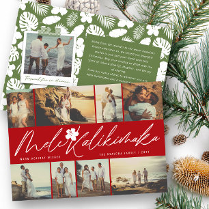Mele Kalikimaka Handschrift Manuscript met kerstfo Feestdagenkaart