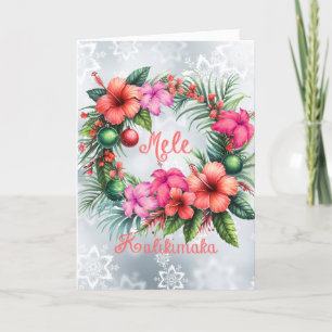 Mele Kalikimaka Hawaiaanse Hibiscus Feestdagen Kaart