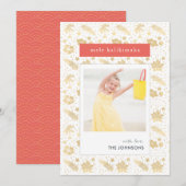 Mele Kalikimaka Hawaïen Carte photo rouge de Noël (Devant / Derrière)