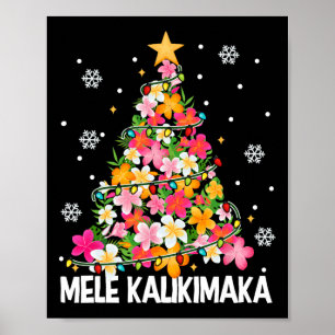 Mele Kalikimaka Hawaii Hawaiian Christmas Girl Poster
