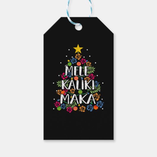 Mele Kalikimaka Hawaii Kerstmis Cadeaulabel (Voorkant)