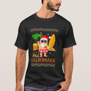 Mele Kalikimaka Hawaiian Christmas Funny Surfer Sa T-shirt