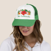 Mele Kalikimaka Hawaiian Flowers Leaves Holiday Trucker Pet (In situ)
