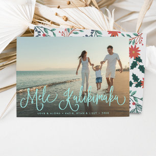 Mele Kalikimaka Hawaiian Holiday-fotokaart Feestdagenkaart
