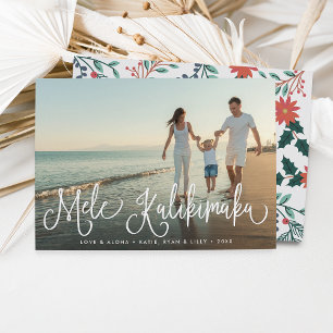Mele Kalikimaka Hawaiian Holiday-fotokaart Feestdagenkaart