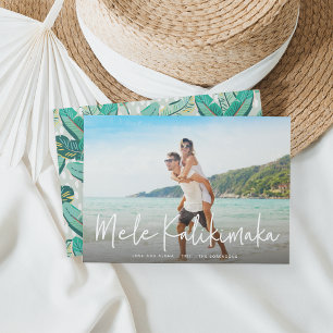 Mele Kalikimaka Hawaiian Holiday-fotokaart Feestdagenkaart