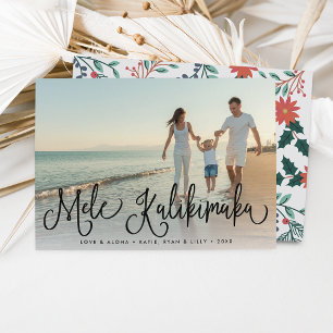Mele Kalikimaka Hawaiian Holiday-fotokaart Feestdagenkaart