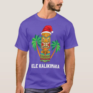 Mele Kalikimaka Hawaiian iki Santa Hat Hawaii Chri T-shirt
