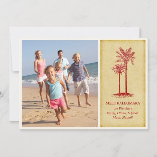 Mele Kalikimaka Hawaiian kerstkaarten Feestdagenkaart (Voorkant)