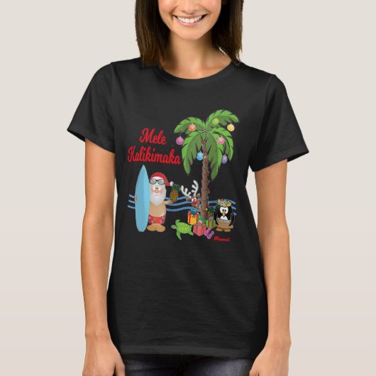 Mele Kalikimaka Hawaiian Kerstmis Keepomwille T-shirt (Voorkant)