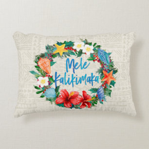 Mele Kalikimaka Hawaiian Kerstmis Wreath Accent Kussen