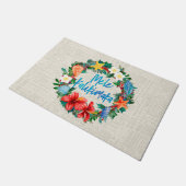 Mele Kalikimaka Hawaiian Kerstmis Wreath Deurmat (Schuin)