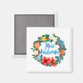 Mele Kalikimaka Hawaiian Kerstmis Wreath Magneet (Voorkant / Achterkant)
